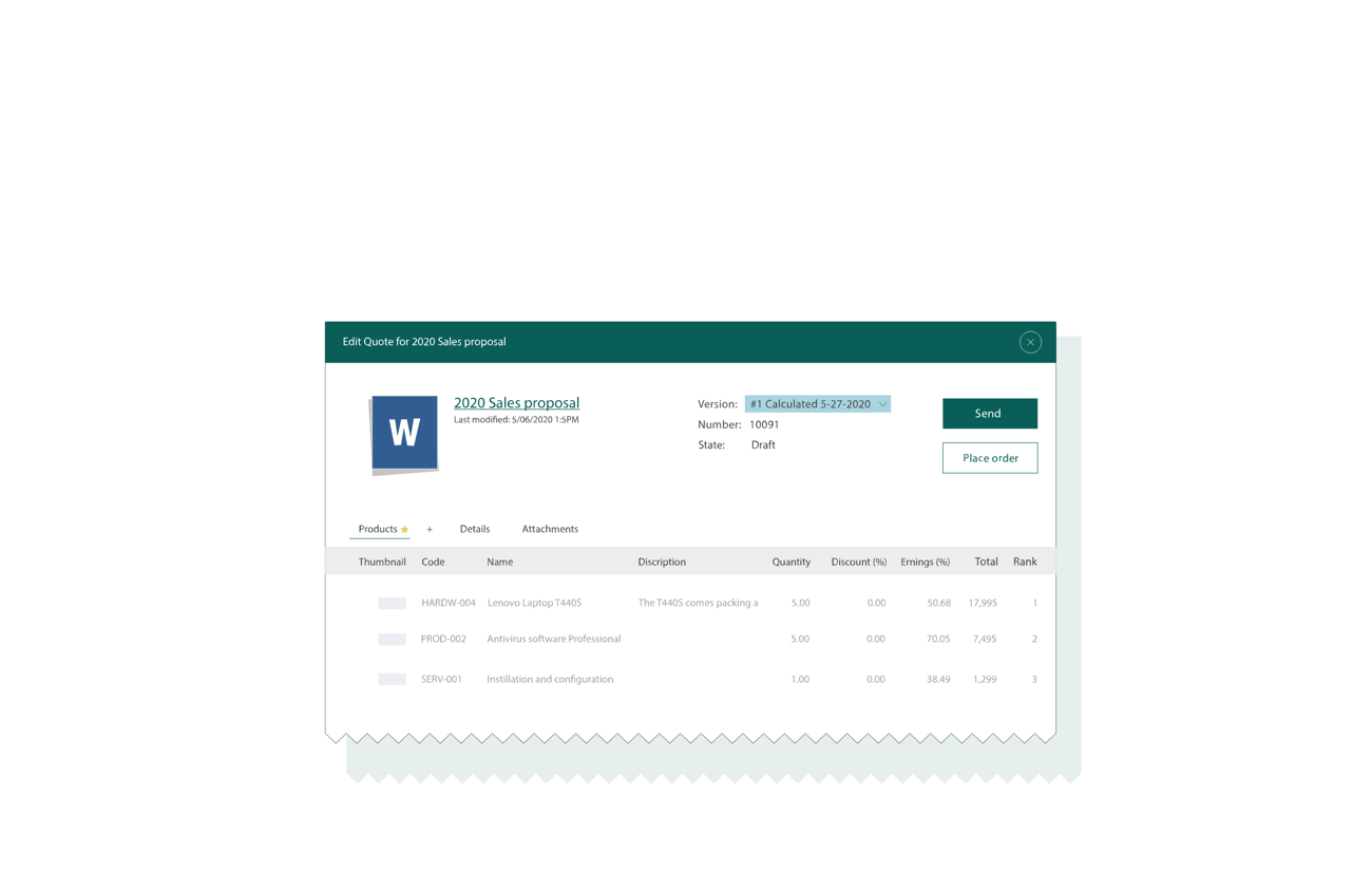 Illustration af quote management dashboard