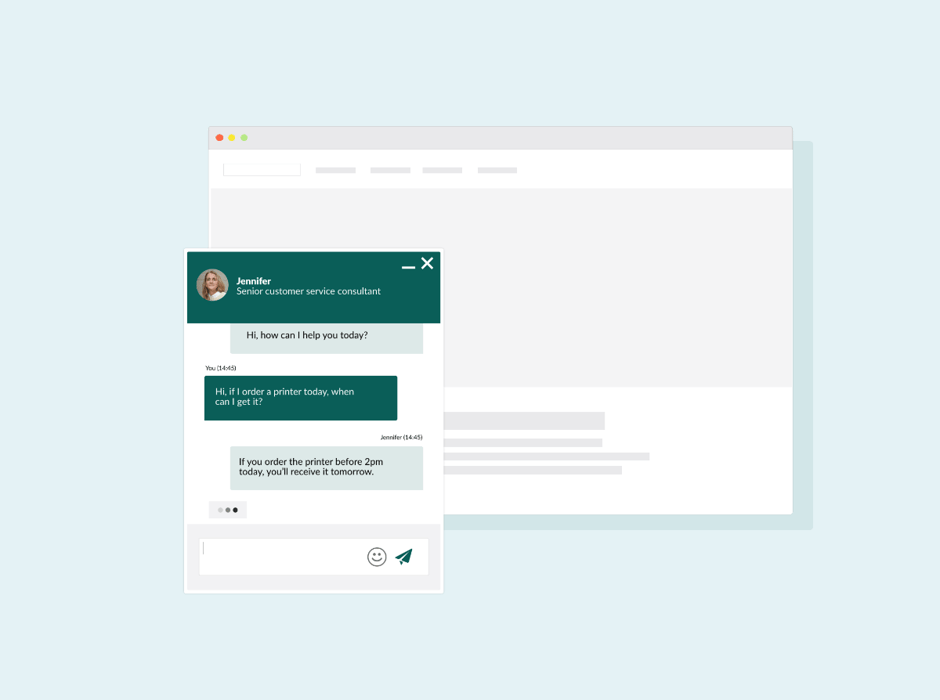 Illustration af chatfunktionalitet
