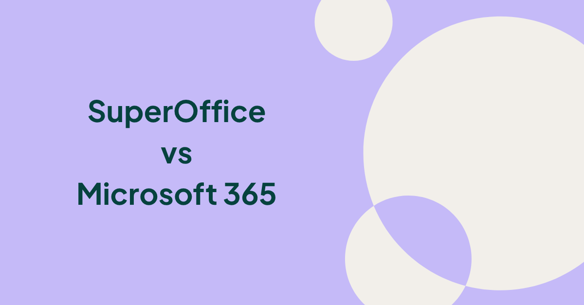 Logo med teksten »SuperOffice vs. Microsoft 365«