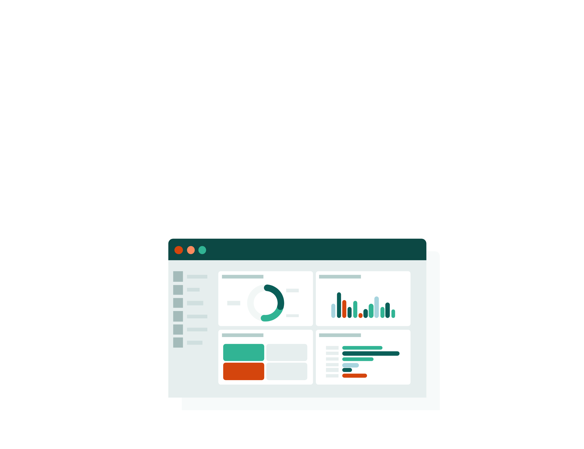 Illustration af et dashboard af data
